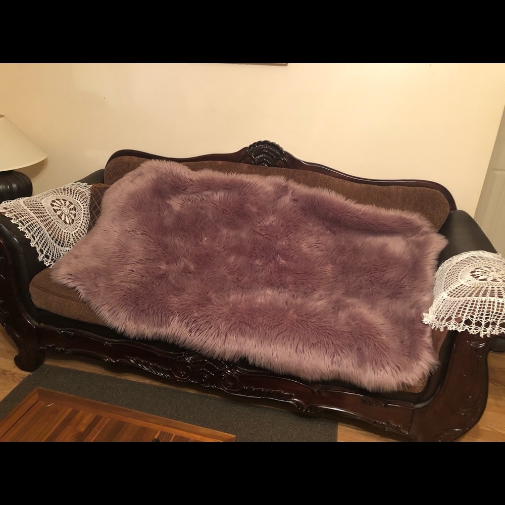 Fuzzy purple rug
